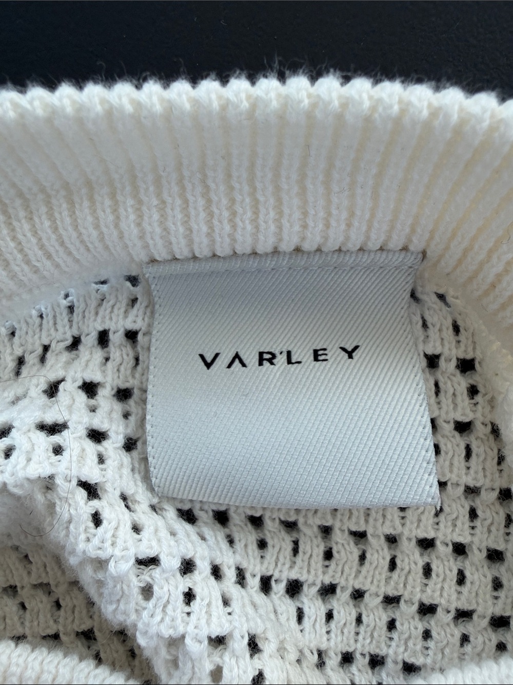Varley Kershaw 100% Cotton Cream Open-Knit Sweater - Picture 4 of 7